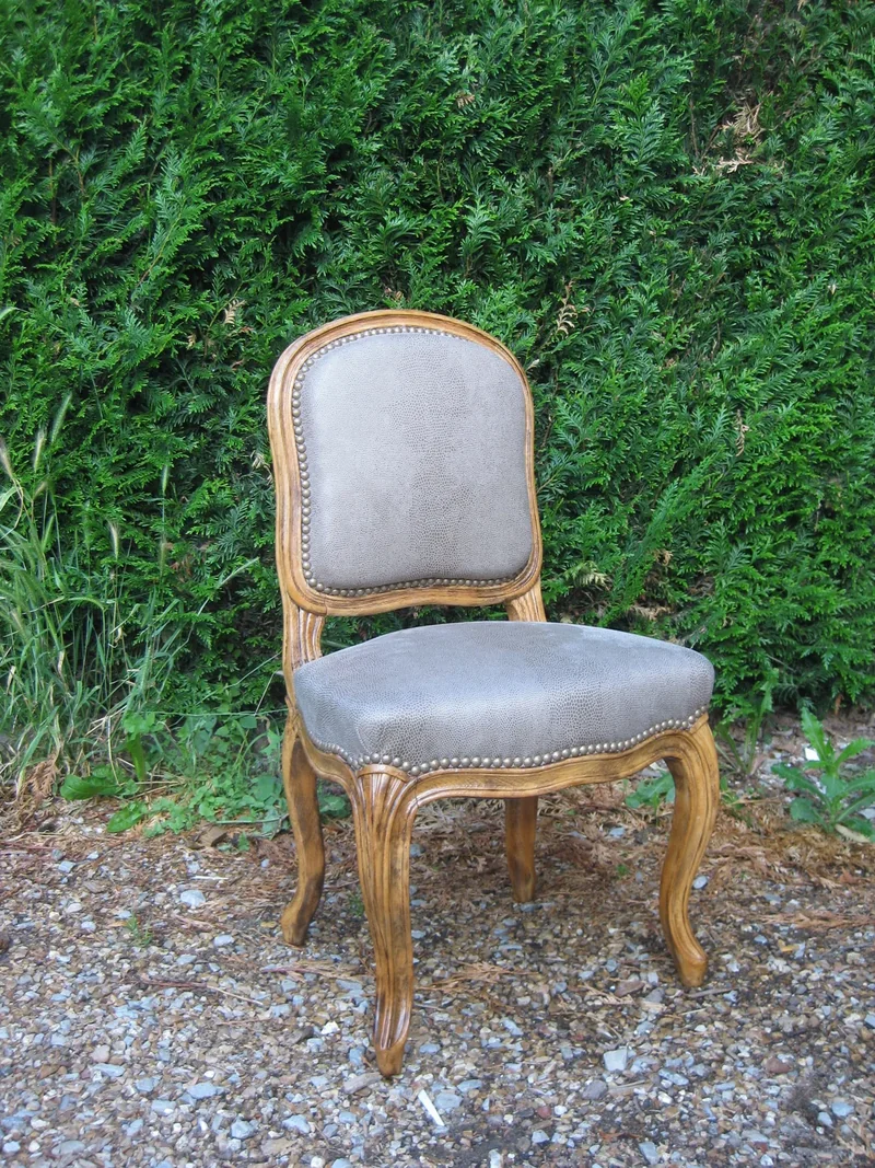 chaise louis XV, garniture crin traditionnelle